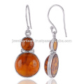 Beautiful Amber Gemstone 925 Sterling Silver Earring